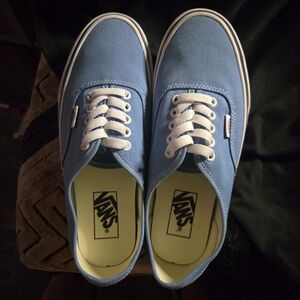 Vans Men's Blue Canvas Sneakers with White Accents